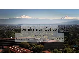 Análisis sinóptico Lección #1