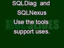 SQLDiag  and  SQLNexus Use the tools support uses.