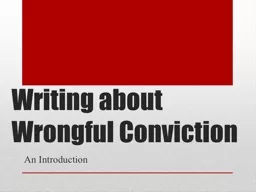 Writing about Wrongful Conviction