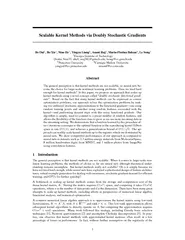 Scalable Kernel Methods via Doubly Stochastic Gradient