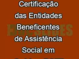 Departamento de Certificação das Entidades Beneficentes de Assistência Social em Saúde – DCEB