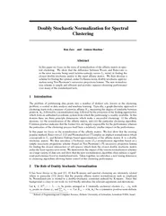 Doubly Stochastic Normalization for Spectral Clusterin