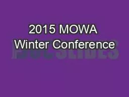 2015 MOWA Winter Conference