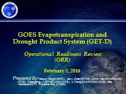 GOES  Evapotranspiration and Drought Product System