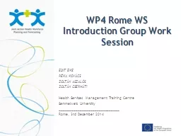 WP4   Rome  WS Introduction