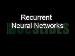 Recurrent Neural Networks