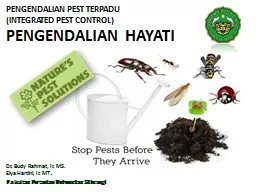 PENGENDALIAN PEST TERPADU