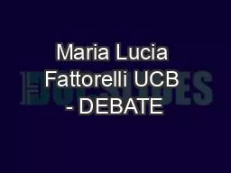 Maria Lucia Fattorelli UCB - DEBATE