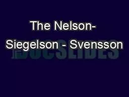 The Nelson- Siegelson - Svensson