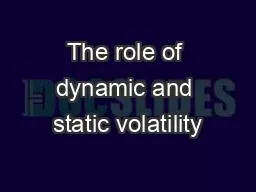 The role of dynamic and static volatility