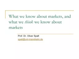 What we know about markets, and what we