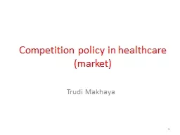 Competition policy in healthcare (market)