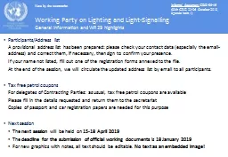 Working Party on Lighting and Light-Signalling
