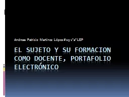 EL SUJETO Y SU FORMACION COMO DOCENTE, PORTAFOLIO ELECTRÓNICO