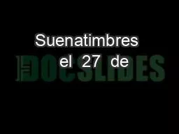 Suenatimbres   el  27  de