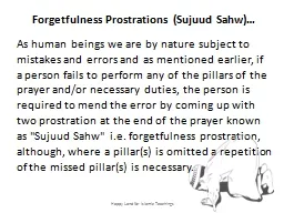 Forgetfulness Prostrations (