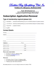 Subscription application renewal