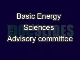 Basic Energy Sciences Advisory committee