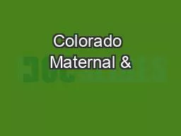 Colorado Maternal &
