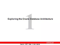 Exploring the Oracle Database Architecture