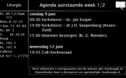 Agenda aanstaande week 1/2