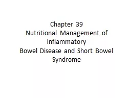 Chapter  39 Nutritional Management of Inflammatory