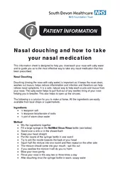 Nasal douching and how to take your nasal medication T