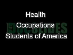 PPT-Health Occupations Students of America