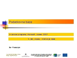 PPT-Podatkovne baze in osnove