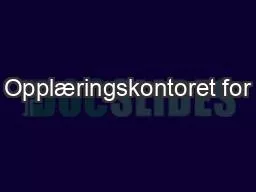 Opplæringskontoret for