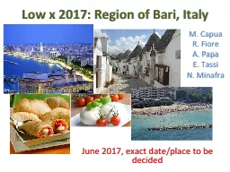 Low x 2017: Region of Bari, Italy