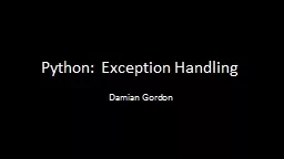 Python:  Exception Handling