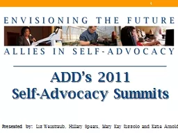 ADD’s 2011  Self-Advocacy Summits