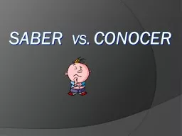 Saber   vs.  Conocer Both