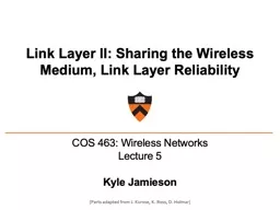 Link Layer II: Sharing the Wireless Medium, Link Layer Reliability