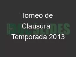 PPT-Torneo de Clausura Temporada 2013