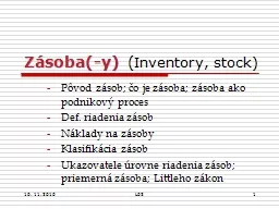 Zásoba(-y)   ( Inventory