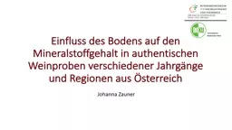 PPT-Einfluss des Bodens auf den Mineralstoffgehalt in authentischen Weinproben verschiedener