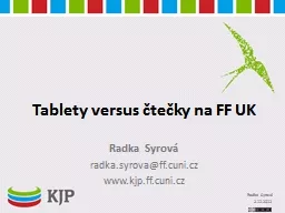 Tablety  versus  čtečky na FF UK