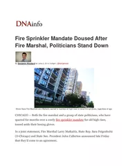 Fire Sprinkler Mandate Doused After Fire Marshal Polit