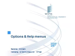 Options & Help menus
