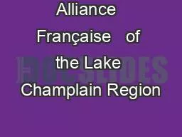 PPT-Alliance Française of the Lake Champlain Region