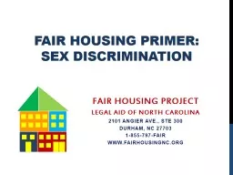 Fair Housing PRIMER:  SEX DISCRIMINATION