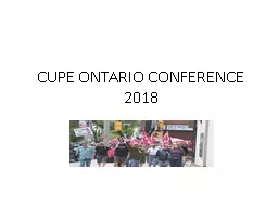CUPE ONTARIO CONFERENCE 2018
