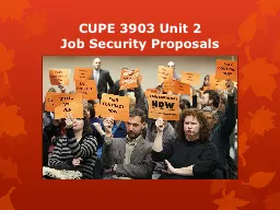 CUPE 3903  Unit 2  Job Security Proposals