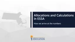 Allocations and Calculations in ESSA