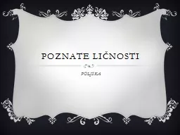 POZNATE LIČNOSTI POLJSKA