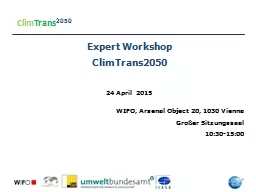 Expert Workshop  ClimTrans2050