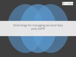 Technology for managing personal data post GDPR