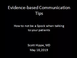 Evidence-based Communication Tips